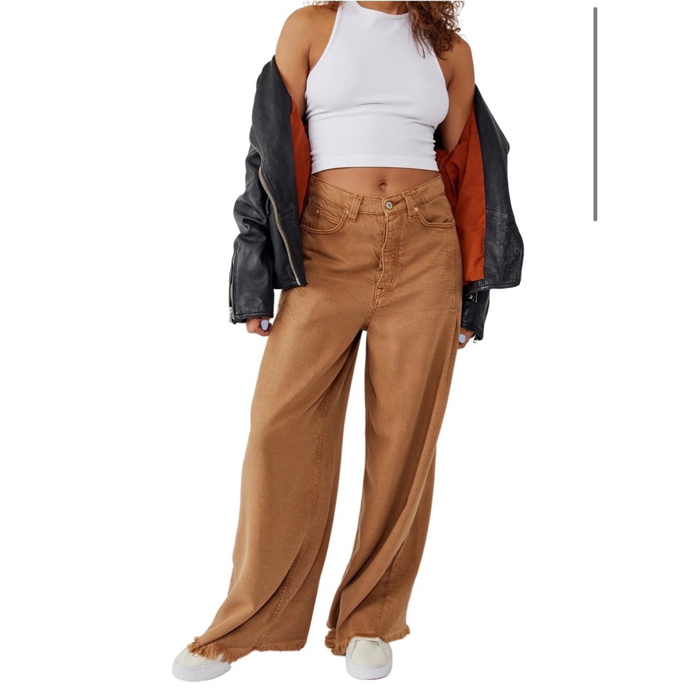Free‎ People We The Free Tumbleweed Old West Slouchy Pants Brown 26 OB1387530